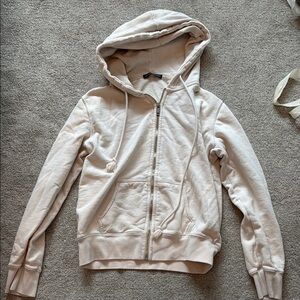 Brandy Melville Off-White Zip-Up Hoodie